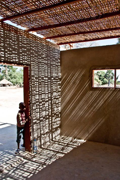 Youth Center In Niafourang / Project Niafourang Youth Center In Niafourang / Project Niafourang – ArchDaily Bamboo Structure, Bamboo Architecture, Youth Center, Tadao Ando, Deck With Pergola, Vernacular Architecture, Decoration Inspiration, Light Architecture, Facades