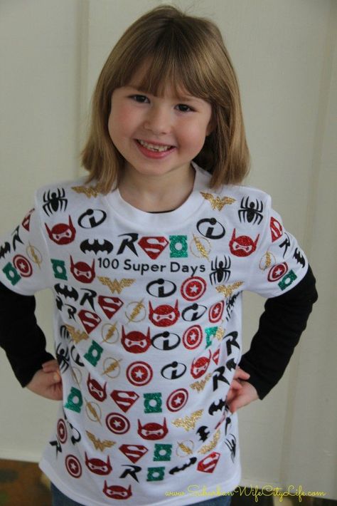 100 Super Days Shirt for the 100th day of school School Shirt Ideas, 100 Days Of School Project Kindergartens, 100 Day Shirt Ideas, 100days Of School Shirt, 100 Días De Clases, 100th Day Of School Crafts, 100 Day Of School Project, 100 Days Of School Shirt, School Celebration