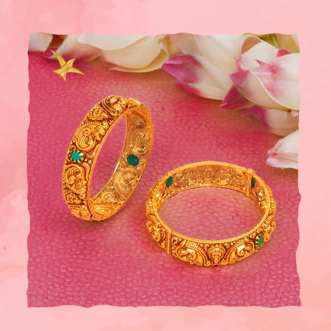 Gold Haram Designs, Golden Bangles, Haram Designs, Gold Haram, 22k Gold Jewelry, Bangles Design, Gold Bangles Design, Bangle Designs, Bridal Gold Jewellery