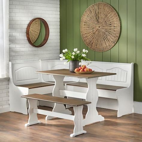 Breakfast Nook Seating, Breakfast Nook With Storage, Nook Dining, Breakfast Nook Dining Set, Nook Dining Set, 3 Piece Dining Set, Modern Farmhouse Design, Kitchen Nook, Wood Table Top