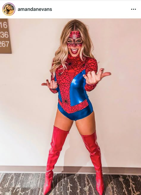 Spider Woman Halloween, Spider Woman Costume, Girl Spiderman Costume, Spider Man Halloween Costume, Spider Girl Costume, Spider Woman Costumes, Spiderman Halloween Costume, Marvel Halloween Costumes, Spider Man Halloween