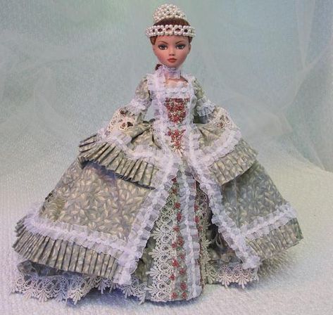 18th Century Gown, Tonner Dolls, Ellowyne Wilde, Glamour Dolls, Influential Women, Sewing Lessons, Pompadour, Ribbon Flowers, Fashion Pattern