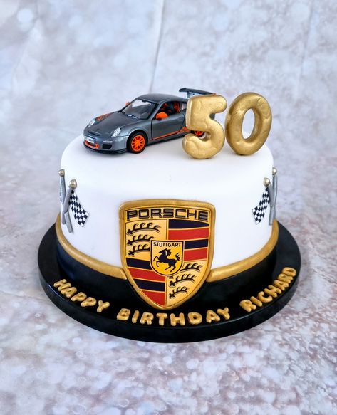 Porsche Birthday Cake, Car Cake Designs For Men, Cake For Car Lover, Porsche Cake, Cars Theme Cake, Car Cakes, Bts Cake, Small Birthday Cakes, 30 Cake