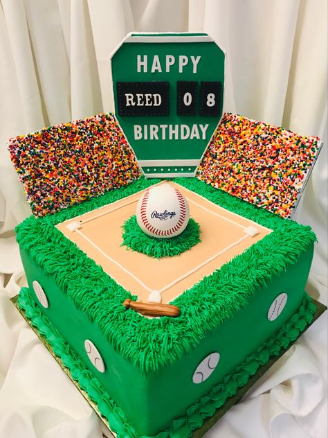 Baseball Field Cake, Baseball Theme Cakes, Baseball Birthday Cakes, Diamond Cake, Baseball Theme Birthday, Baseball Cake, 13 Birthday Cake, Basketball Birthday Parties, Baseball Birthday Party