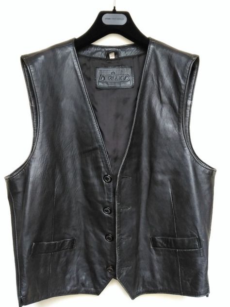 Leather Vest Outfit, Black Waistcoat, Leather Waistcoat, Black Leather Vest, Biker Vest, Gilet Costume, Vintage Vest, Black Vest, Vestidos Vintage