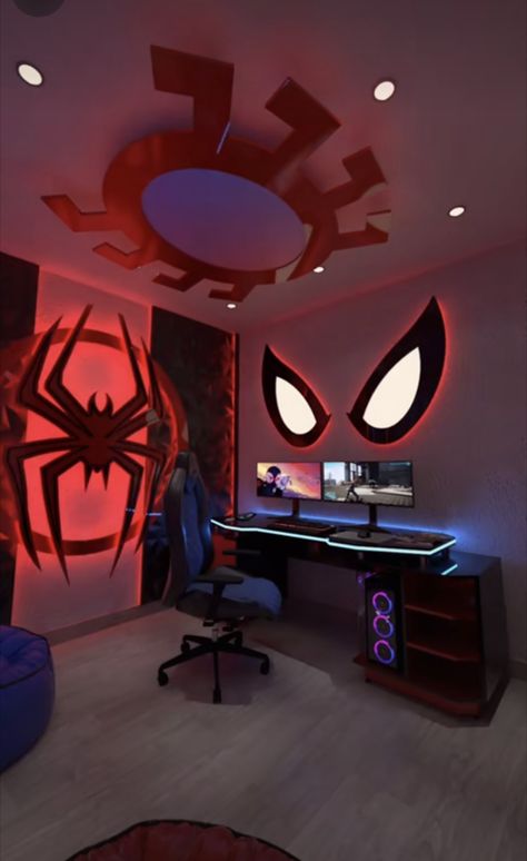 Spiderman Room Decor, Spiderman Bedroom, Spiderman Room, Marvel Room, Spiderman Gifts, Spiderman Stuff, Spider Man Stuff, Image Spiderman, Spiderman Theme