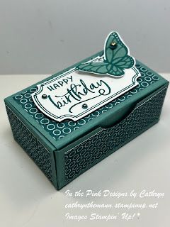 In the Pink, Designs by Cathryn: QUICK & EASY SMALL TREAT BOX with LABELED with LOVE - Stampin' Up! Stampin Up Treat Boxes, Stampin Up 3d Projects, Diy Window Box, Treat Box Template, Window Boxes Diy, Hershey Nugget, Dice Gifts, Pink Designs, Birthday Sentiments