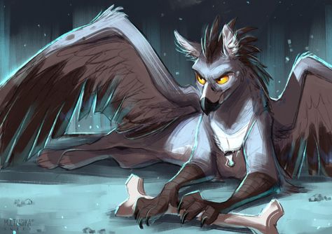 ArtStation - The Gryphon's den, Multyashka sweet First Meeting, Fantasy Beasts, Creature Drawings, Mythical Creatures Art, Mythological Creatures, Original Character, Animal Sketches, Mystical Creatures, A Character