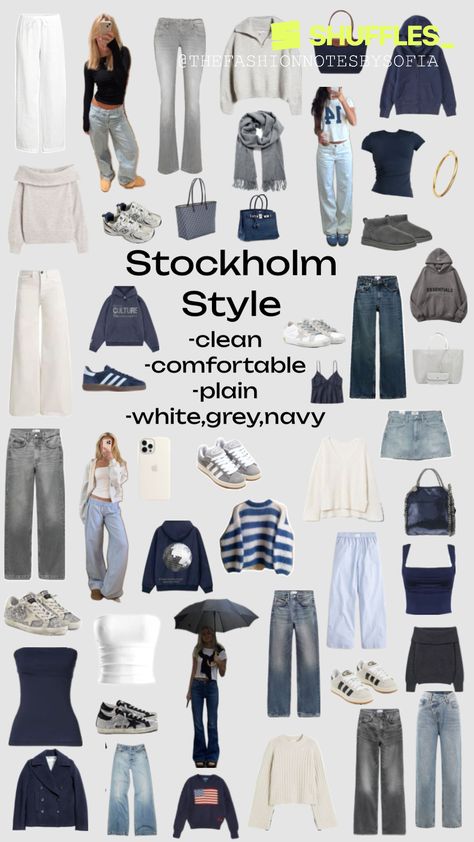 Where To Get Stockholm Style Clothes, Fall Outfits 2024 School, On Trend Outfits 2024, Stockholm Style Wardrobe, Fall Must Haves Outfits, Stoklohom Style, Stockholm Style School Outfits, Outfit Ideas Stockholm Style, Stockholm Style Women