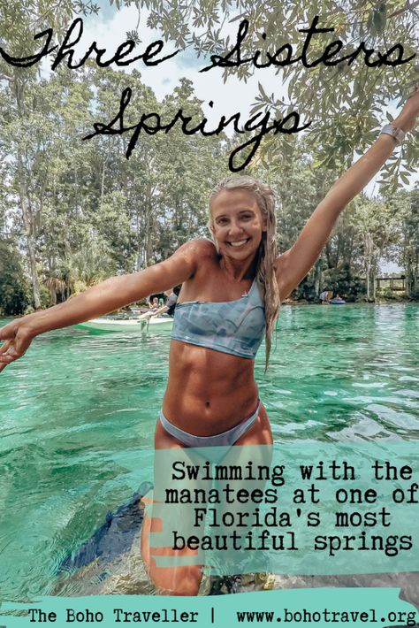 Three Sisters Springs in Crystal River Florida is a manatee haven!  Learn all about how to visit the manatees and the best time of year to swim with them.  All you need to know about florida springs that are some of the clearest in the state! The ultimate day trip for Floridians and notherners a like.  Hop in a kayak and see some manatees! #florida #loveFL #sunshinestate #outdoors #kayak Things to do in Crystal River | florida springs| Best of florida| three sister springs info Crystal River Florida, Manatee Florida, Florida Travel Destinations, Florida Adventures, Florida Springs, Crystal River, Manatees, Boho Crystal, Destin Florida