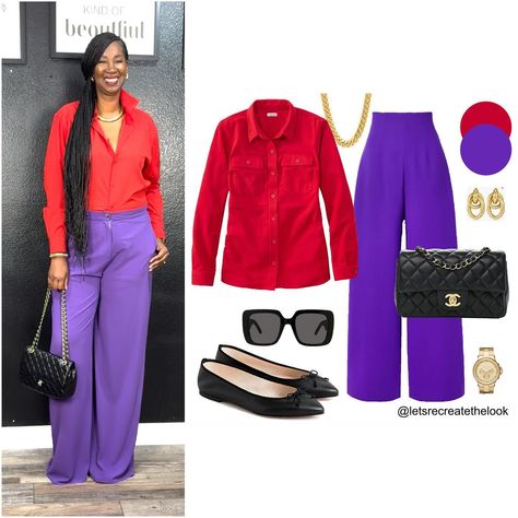 Purple Trousers - 5 Outfit Ideas 💜 Sharing five colors that pair well with purple! I received a request for outfit ideas for purple pants, so I pulled mine out of the closet and thought about what colors I would pair with them. There are actually so many colors that pair well with purple, here are the first five. Do you own purple pants or anything purple in your closet? Save this post for style inspo and see how you can recreate some of these color combos yourself! If you’re in need or want... Purple Trousers Outfit, Purple Trousers, Purple I, Trouser Outfit, Out Of The Closet, Purple Pants, Outfit Women, Everyday Outfit, The Closet