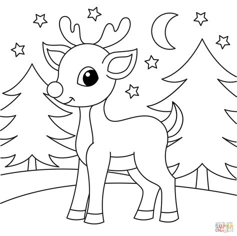 Rudolph Coloring Pages, Reindeer Outline, Reindeer Drawing, Merry Christmas Coloring Pages, Coloring Page Free Printable, Double Wedding Ring Quilt, Wedding Ring Quilt, Applique Quilt Patterns, Printable Pictures