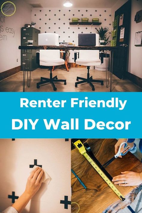 Create gorgeous renter friendly home decor with this great diy wall hack. You can have a gorgeous home on a budget all while renting. #washi tape #apartments #bedrooms #walls #diyhomedecor #budgetfriendly Diy Renter Friendly Accent Wall, Electrical Tape Accent Wall, Washi Tape Accent Wall, Tape Accent Wall, Renter Friendly Accent Wall, Washi Tape Wall Decor, Tuscan Wall Decor, Renter Friendly Decorating, Diy Home Office