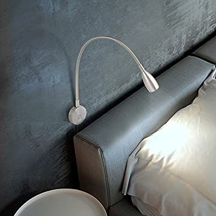 AmazonSmile: acegoo Bedside Reading Light, Minimalist LED Bed Reading Lamp Dimmable Touch Switch Headboard Wall Surface Mount Brushed Nickel: Home Improvement Reading Lamp Bedroom, Bedroom Reading Lights, Bed Reading Light, Wall Mounted Reading Lights, Headboard Lamp, Unique Wall Lights, Led Bed, Bedside Reading Lamps, Bedside Reading Light