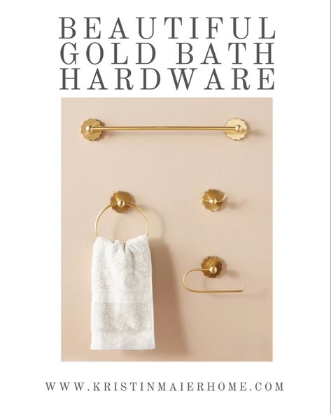 Gold Towel Hooks Bathroom, Gold Towel Rack Bathroom, Gold Bathroom Towel Holder, Gold Bathroom Hardware, Brass Towel Ring, Brushed Gold Towel Bar, Hand Towel Ring, Bath Hooks, Towel Rod