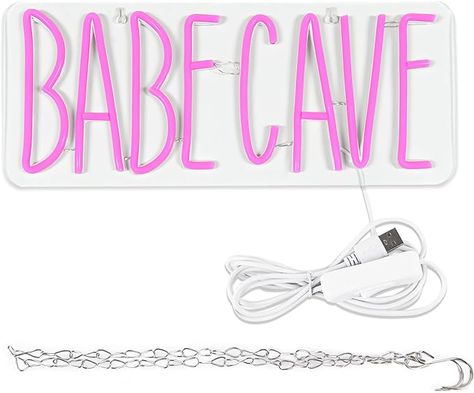 Amazon.com : ATTNEON Babe Cave Neon Sign for Baby Room Wall Decor,Pink LED Sign,Babecave Light up light for Bedroom,Store,Bar,Home,Party,Kids Gift,Size16.1 * 6.7inches(JTLD032) : Tools & Home Improvement Pink Led Sign, Baby Room Wall Decor, Wall Decor Pink, Babe Cave, Baby Room Wall, Light For Bedroom, Bar Home, Led Sign, Home Party