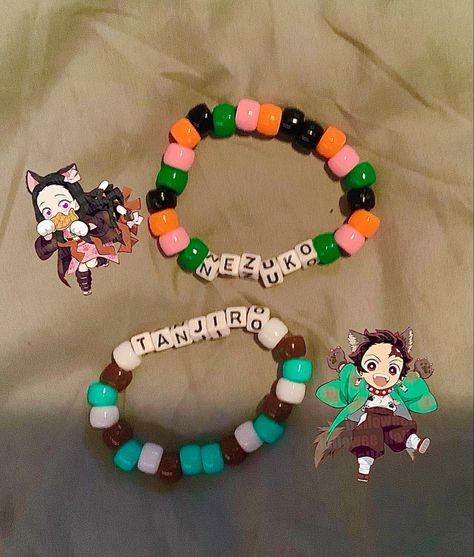 Tanjiro And Nezuko, Beaded Crafts, Matching Bracelets, Quick Saves