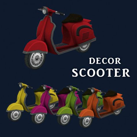 Leo 4 Sims: Decor Scooter • Sims 4 Downloads Sims 4 Leo Sims, Leo Sims, Dr Marvel, Die Sims 4, Mod Scooter, The Sims 4 Download, Deco Decor, Sims 4 Build, Sims 4 Game