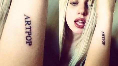 Lady gaga Artpop tattoo #t4aw #blog #ladygaga #tattoos Lady Gaga Artpop Tattoo, Artpop Tattoo Lady Gaga, Lady Gaga Inspired Tattoos, Artpop Tattoo, Lady Gaga Tattoo Ideas, Lady Gaga Tattoos, Lady Gaga Tattoo, Tattoo Kiss, Lady Gaga Artpop