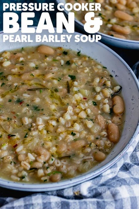 Barley Recipe Healthy, Pearl Barley Soup, Pressure Cooker Beans, Pearled Barley, Barley Recipe, Homemade Soup Recipe, Pearl Barley, Filling Dinner, Barley Soup