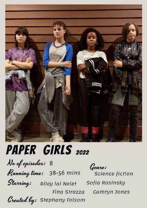 Paper Girls Serie, Meg Costume, Paper Girls, Girl Film, Movie Pins, Graphic Novel Art, Poster Boys, Hollywood Movies, Fav Movies