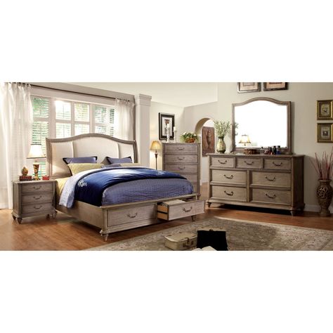 Bedroom Sets Queen Furniture With Mattress #furniturebekasi Idea Bilik Tidur, King Size Bedroom Sets, Upholstered Sleigh Bed, California King Size Bed, Queen Sized Bedroom, Platform Bedroom Sets, Platform Storage, Double Drawer, King Sized Bedroom