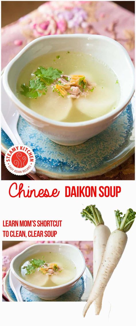 Daikon Soup, Chinese Soup Recipes, Asian Soup, Chinese Soup, Healthy Soup, Asian Dishes, Kitchen Recipes, Soup Recipe, Instant Pot Recipes