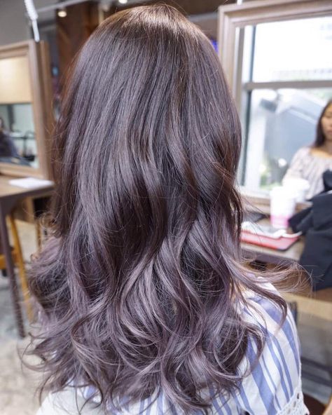 Seeking inspiration from the wonders of nature! Lilac Ash Hair Color. Ashy Lilac Hair, Dark Ash Lavender Hair, Silvery Lilac Hair, Smoky Lilac Hair, Silver Lilac Hair Dark Roots, Lavender Balayage, Lavender Blonde, Smokey Lavender, Smokey Hair