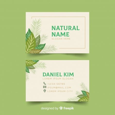 Creative business card template with nat... | Free Vector #Freepik #freevector #logo #business-card #business #abstract Business Visiting Card, Stationery Business Card, Website Design Inspiration Layout, Salon Logo Design, Flower Logo Design, Beauty Salon Logo, Visiting Card Design, Business Cards Creative Templates, Visiting Card