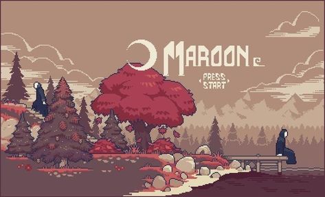 Pixel Game Art, Pixel Art Video, Title Screen, Pixel Art Landscape, Indie Game Dev, Indie Game Art, Piskel Art, Pixel Art Background, Bg Design