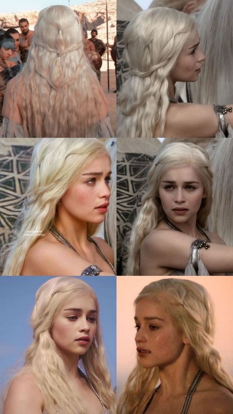 #USA Daenerys Targaryen Hair Color, Daenerys Targaryen Wedding, Khalessi Hair, Daenerys Targaryen Hair, Daenerys Hair, Targaryen Hair, Light Blonde Hair, Gra O Tron, Hairstyles For Layered Hair