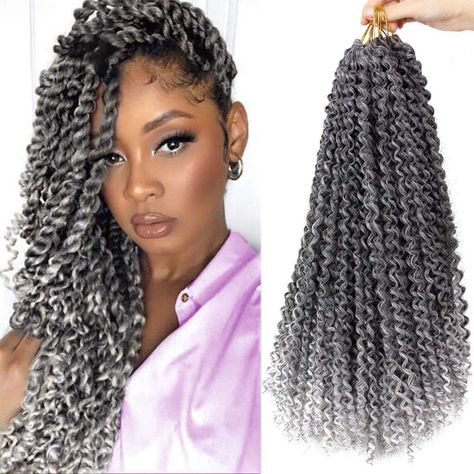 4 Salt and Pepper Braids with Good Reviews Grey Hair Braids, Water Wave Crochet, Passion Twist Hair, Grey Hair Care, Cabello Afro Natural, Unique Hair Clip, Salt And Pepper Hair, Grey Hair Inspiration, Beautiful Gray Hair