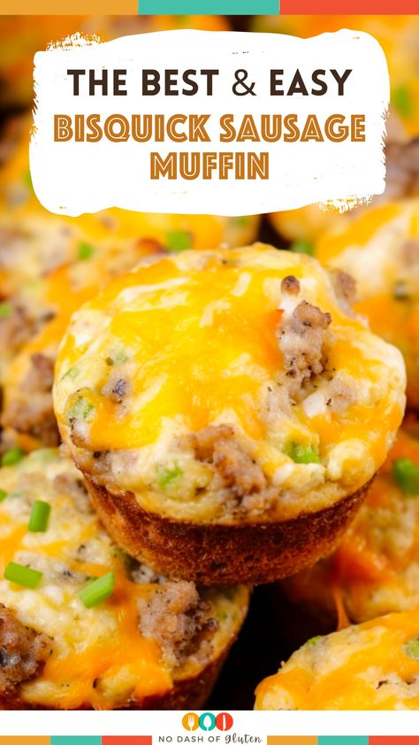 Bisquick Breakfast Muffins, Bisquick Sausage Muffins, Sausage Muffin, Bisquick Sausage, Sausage Breakfast Muffins, Sausage Egg Muffins, Savory Muffins Recipes, Sausage Appetizers, Sausage Muffins