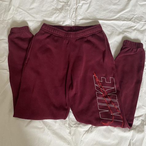 Perfect condition red/burgundy Nike club joggers soo... - Depop Jogging Nike, Burgundy Nike, Burgundy Nikes, Red Joggers, Red Burgundy, Nike Adidas, Burgundy Red, Dark Red, Jogging