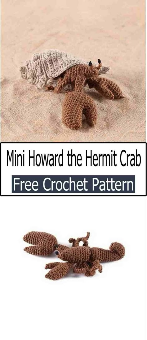 Crochet Hermit Crab Hermit Crab Amigurumi, Crochet Hermit Crab Free Pattern, Crochet Hermit Crab, Crochet Animal Heads Free Pattern, Horse Crochet Pattern Free, Crochet Animal Heads, Crab Crochet, Horse Crochet Pattern, Crochet Crab