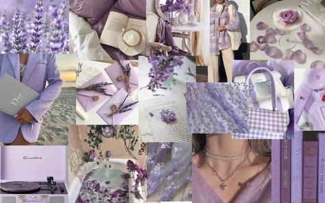 Lavender Aesthetic Wallpaper Laptop, Ipad Wallpaper Aesthetic Horizontal Collage, Theme Rp Soft Purple, Cute Laptop Wallpapers, Wallpaper In Phone, Backgrounds For Laptop, Vintage Desktop Wallpapers, Keyboard Wallpaper, Cake Wallpaper