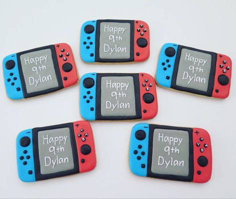 Nintendo Switch Cookies Decorated, Super Smash Bros Cookies, Nintendo Cookies Decorated, Video Game Cookies Decorated, Nintendo Switch Cookies, Nintendo Cookies, Switch Cookies, Gaming Cookies, Gamer Cookies