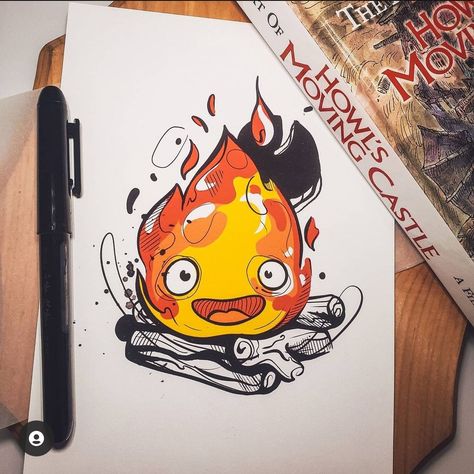 Black Red Tattoo, Castle Sketch, Castle Tattoo, Ghibli Tattoo, Spooky Tattoos, Posca Art, Howl's Moving Castle, Red Tattoos, Tattoo Sketch