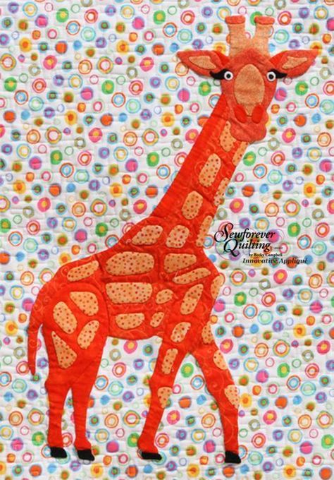 Giraffe Giraffe Quilt, Animal Baby Quilt, Appliqué Patterns, Quilt Square Patterns, Giraffe Pattern, Sewing Stuffed Animals, Beginner Quilt Patterns, Applique Quilting, The Giraffe