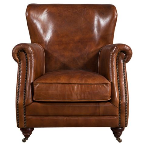 Rankin High Back Leather Armchair. Available in a wide range of vintage distressed colours (Brown, Black, Tobacco, Rouge, Tan)Features:Best Price PromiseDistressed Rankin Real LeatherFree Swatches AvailableHandcrafted furnitureDesign: Club ChairSleeper Size: Upholstered: YesUpholstery Fabric Texture: Upholstery Material: Genuine LeatherUpholstery Material Details: Genuine Leather Type: Faux Leather Type: Seat Fill Material: FoamSeat Fill Material Details: Type of Bird Feathers: Upholstery Colour Leather Armchair Living Room, Leather Wing Chair, Green Armchair, Leather Chairs, Coastal Interiors, Library Design, Armchair Vintage, Wing Chair, Club Chair