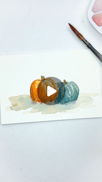 Shelly Cluff- Watercolor and Acrylic Artist on Instagram: "If this felt too quick to follow, I have good news! If you comment PUMPKINS, I’ll send you a link to my YouTube video on how to paint watercolor pumpkins! 

They’re pretty simple and so fun, I’d love to see yours if you give it a try. 

#watercolortutorial #easywatercolor #watercolortips #watercolorteacher #watercolorprocess" November Watercolor Ideas, November Watercolor, Watercolor And Acrylic, Watercolor Tips, Paint Watercolor, Acrylic Artists, Watercolor Pumpkins, Watercolor Ideas, Easy Watercolor