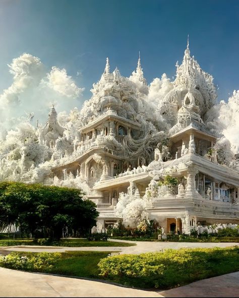 Futuristic Mansion, Castle House Design, Gothic Interior, Concept Models Architecture, Mega Mansions, Dreamy Landscapes, Architecture Building Design, Castle House, Fantasy City