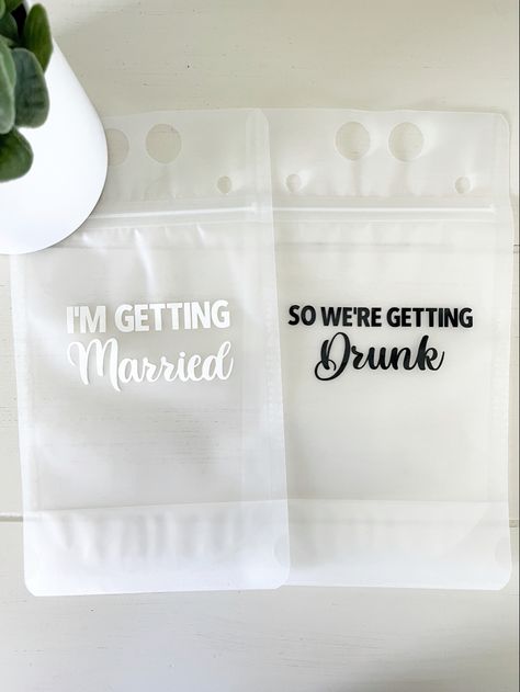 Im Getting Married, Bachelorette Party Drinks, Bachelorette Favor, Bach Weekend, Drink Pouches, Drink Bag, Nashville Bachelorette Party, Bachelorette Ideas, Vegas Bachelorette