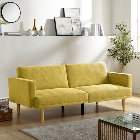 Product Features Multi-functional futon sofa bed: This sofa bed has a multi-functional design, can be used as a comfortable sofa in the living room, but also can be easily converted into a single bed, giving you flexible use. Modern Velvet Sofa, Modern Futon, Beds For Small Spaces, Velvet Sofa Bed, Yellow Sofa, Sofas For Small Spaces, Cozy Sofa, Modern Loveseat, Couch And Loveseat