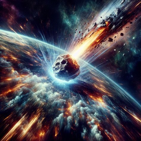 Meteor crushing into earth, Deep Space photo realistic, concept art, fantasy painting, 8K, highly detailed, trending on artstation Meteor Concept Art, Meteor Shower Art, Meteor Tattoo, Galaxy Tattoo, Space Photos, Space Pictures, Meteor Shower, Fantasy Paintings, Art Fantasy