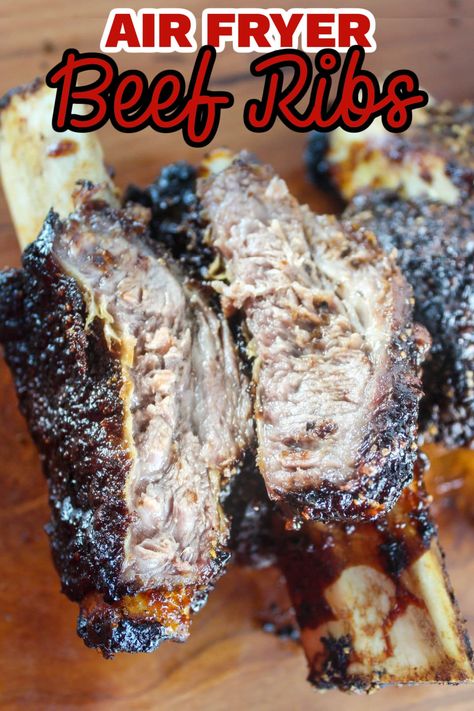 Air Fryer Beef Ribs, Fried Beef Ribs, Cooking Beef Ribs, Grilled Beef Ribs, Air Fryer Beef, Boneless Beef Ribs, Air Fryer Recipes Beef, Bbq Beef Short Ribs, Bbq Beef Ribs