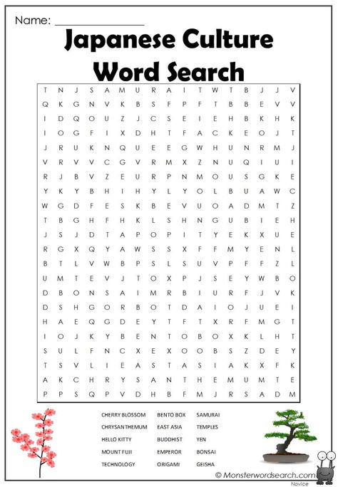 cool Japanese Culture Word Search Anime Word Search, Anime Club Activities, Activity Sheets For Adults, Wordsearch Worksheets, Weather Word Search, Japan Word, Word Search For Adults, Japan For Kids, Japanese Party