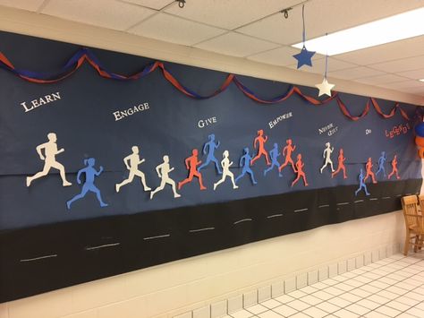 Apex Fun Run Decorations, Pep Rally Decorations, Fun Run Ideas, Apex Fun Run, Pta Fundraising, Backdrop Diy, Pep Rally, Diy Backdrop, School Inspiration