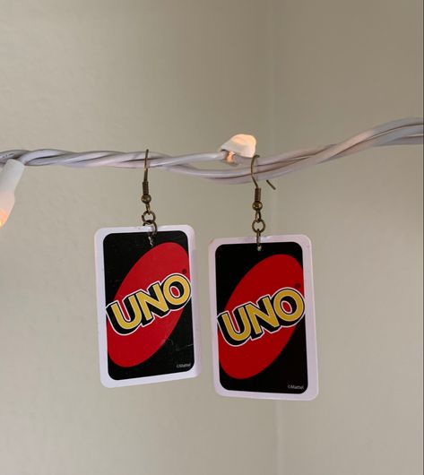 Uno Reverse Card Earrings, Uno Earrings, Uno Jewelry, Nerd Jewelry, Card Earrings, Uno Card, Shrink Plastic Jewelry, Weird Jewelry, Quirky Earrings