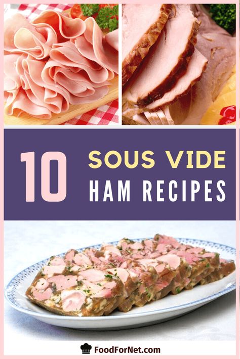 Fatty meat tends to get all of the attention with sous vide, with most recipes focusing on steak or pork. Yet, sous vide isn’t just limited to those meats. Instead, it works well for many other options, including eggs, desserts and sauces. This post focuses on one area that’s often overlooked, which is using sous vide to cook ham. #ham #pork #recipes #sousvide Recipes For Picky Kids, Sous Vide Meals, Sous Vide Cooking Times, Cook Ham, Ham Steak Recipes, Sous Vide Pork, Fresh Ham, Spiral Sliced Ham, Whole Ham